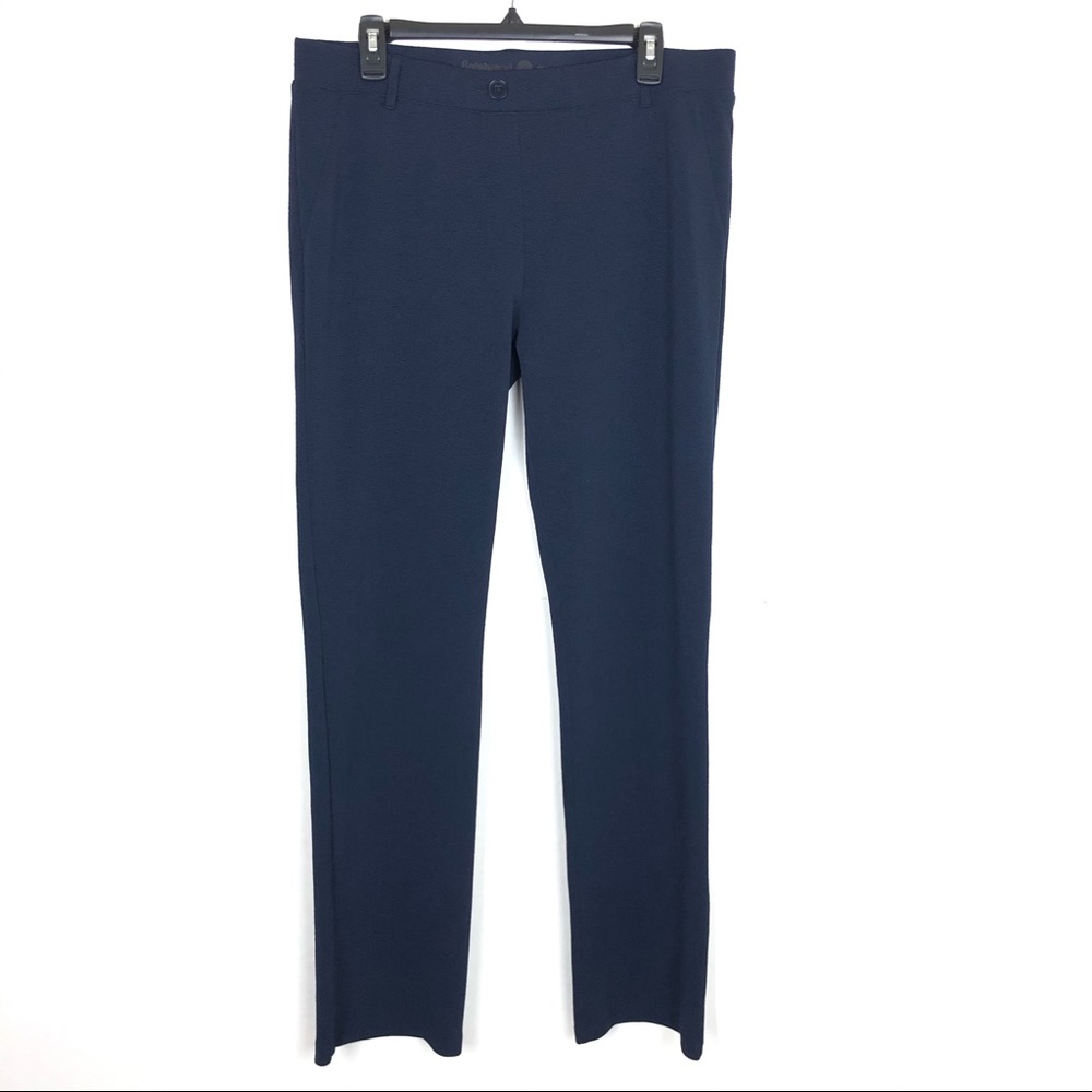 Betabrand Navy Straight-Leg Trousers